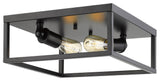 Golden Lighting 2072-FM Wesson 2 Light 12"W Flush Mount Square - Black