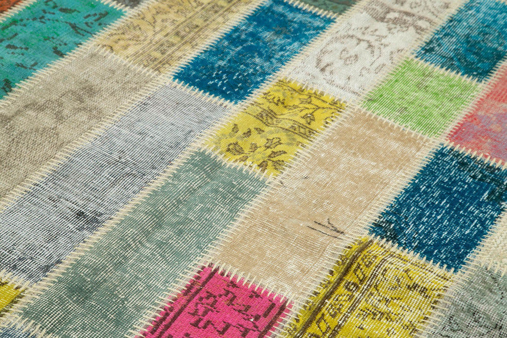 Rug N Carpet - Handwoven Turkish 5' 3" x 7' 10" Contemporary Patchwork Area Rug