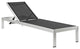 Silver Black Shore Chaise Outdoor Patio Aluminum Set of 4