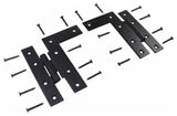 Pair Offset H-L Cabinet Hinge Wrought Iron 4 1/2" H Renovators Supply