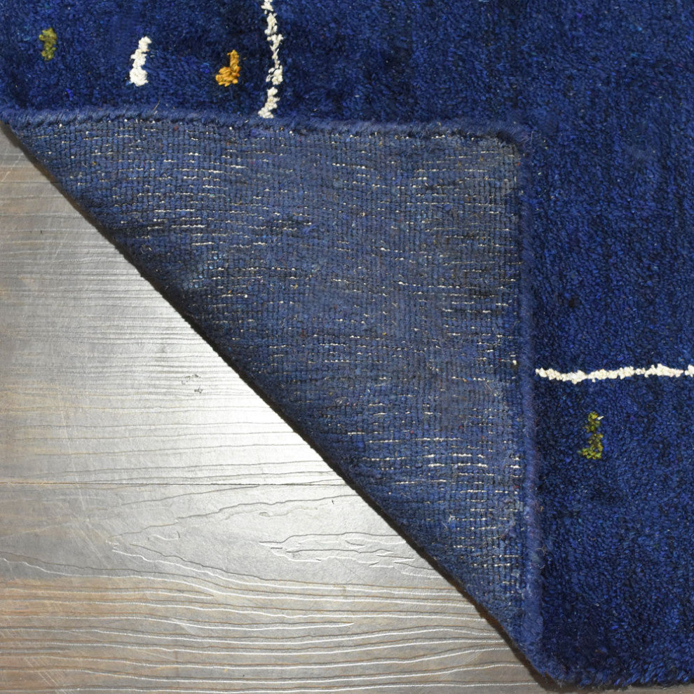 HAND KNOTTED LOOM SILK ECO-FRIENDLY AREA RUG-6'x9',Rectangle,Blue,Contemporary