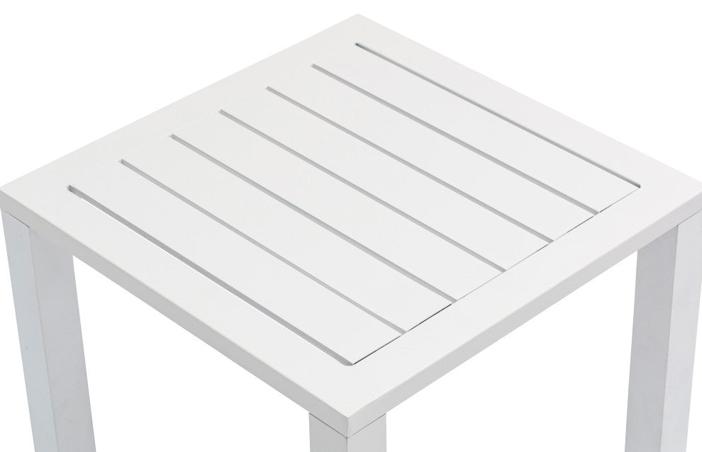 Maldives Outdoor Patio End Table, White