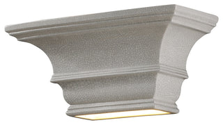 Ambiance Rectangular Concave/ Shelf, Wall Sconce, White Crackle