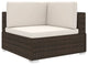 vidaXL Sectional Corner Chair with Cushions Poly Rattan Brown