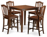 5 Pc Pub Table Set - Kitchen Dinette Table And 4 Kitchen Bar Stool