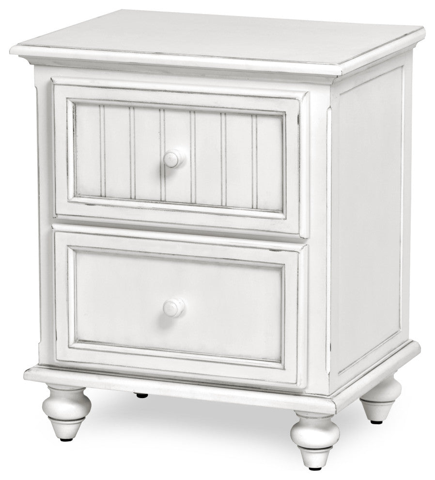 Monaco 2-Drawer Nightstand, White