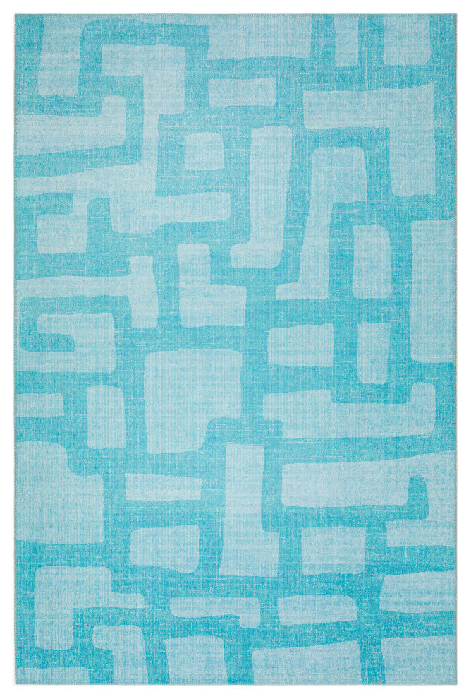Indoor/Outdoor Sedona SN4 Robins Egg Machine Washable 10' x 14' Rug