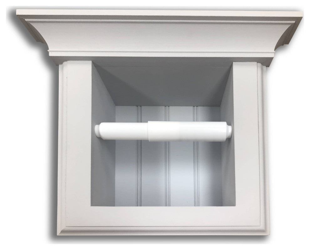 Tampa Recessed Solid Wood Toilet Paper Holder 7 x 8.5, Primed Gray
