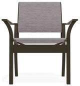 Leeward Sling Stackable Outdoor Dining Chair, Fossil/Beachwood