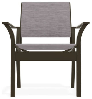 Leeward Sling Stackable Outdoor Dining Chair, Fossil/Beachwood
