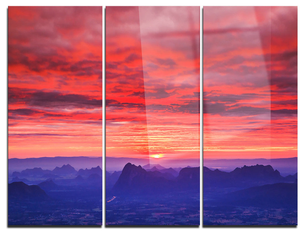 "First Light Morning Sunrise" Photography Metal Wall Art, 3 Panels, 36"x28"