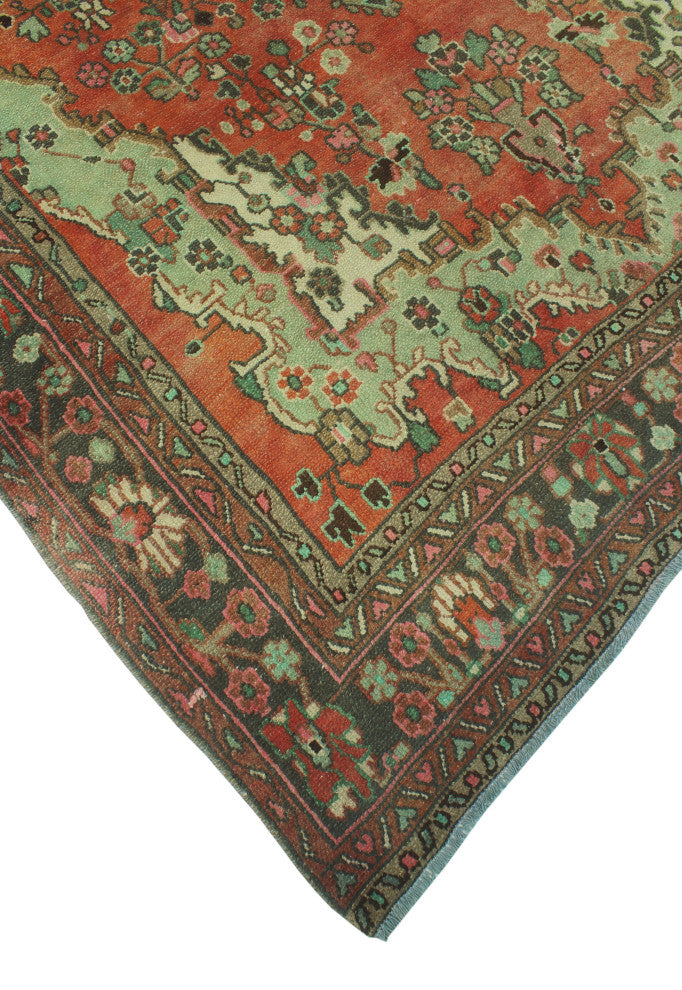 Fine Vintage Distressed Qasim Rust Rug