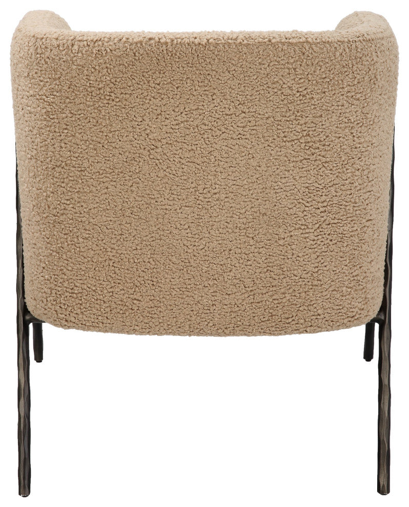 Uttermost Jacobsen Tan Shearling Barrel Chair