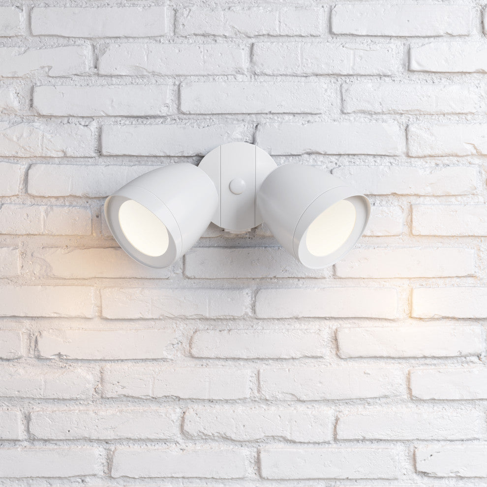 2 Light 4.3 in. Matte White Flood Light