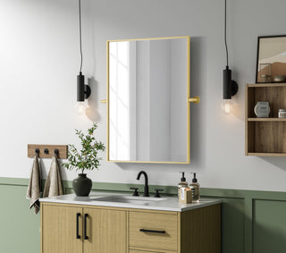 Home Living 24x32 Pivot Mirror, Brass