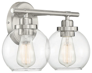 Carson Bathroom Vanity Light, Satin Nickel, 2-Light Bath