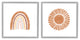 Cute Patterned Rainbow and Sun Boho Kids Doodle, 2pc, each 12 x 12