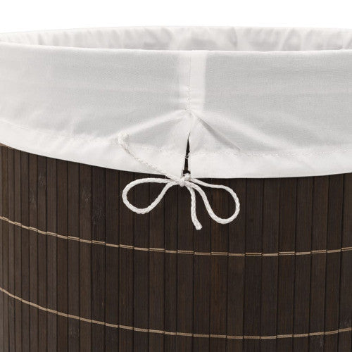 vidaXL Laundry Basket Laundry Hamper Dirty Clothes Basket Oval Dark Brown