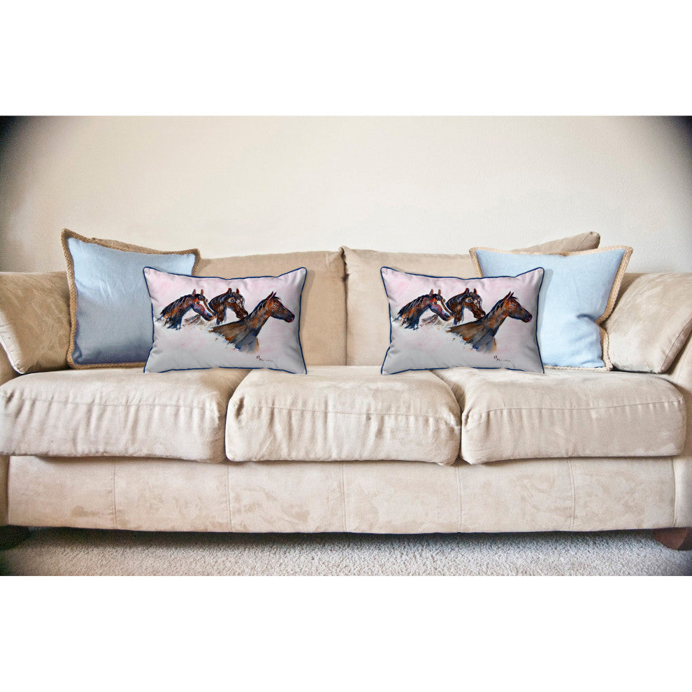 Three Horses Large Indoor/Outdoor Pillow 16x20
