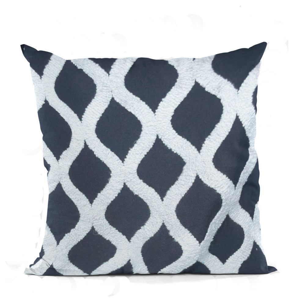 Dark Jewels Luxury Throw Pillow in Black and White, 20"x36" King