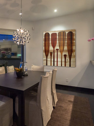 "Paddles" Wall Art on Wood, 32"x32"