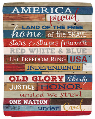 Laural Home America Proud Sherpa Throw Blanket