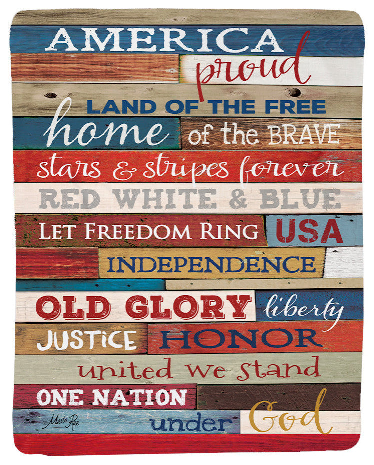 Laural Home America Proud Sherpa Throw Blanket