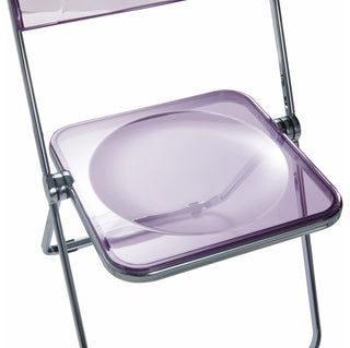 LeisureMod Lawrence Acrylic Folding Chair With Metal Frame