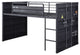 Lena Metal Loft Bed, Slides, Gunmetal, Twin