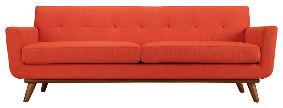Modern Atomic Red Engage Upholstered Sofa
