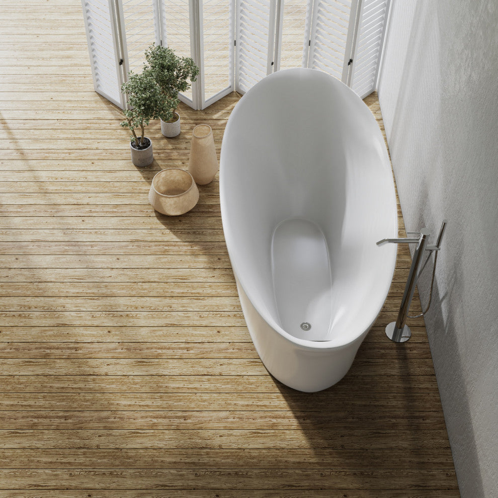 Loja 67" x 33" Soaking Bathtub, White Finish