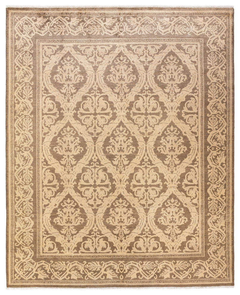 Eclectic, One-of-a-Kind Handmade Area Rug Ivory, 7'10"x9'8"