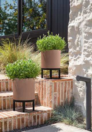 Veradek Demi Series Raised Planter With Stand, Terracotta/Black, 12", Single