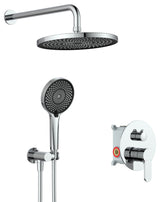 Shower System, 10" Shower Head Handheld Shower Set Shower Valve Kit, Chrome