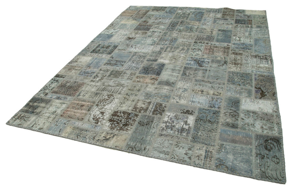 Rug N Carpet - Hand-Knotted Turkish 6' 11" x 9' 9" Vintage Patchwork Area Rug
