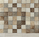 Cowhide Patchwork Rug, Hera, Mink, 5' X 8'