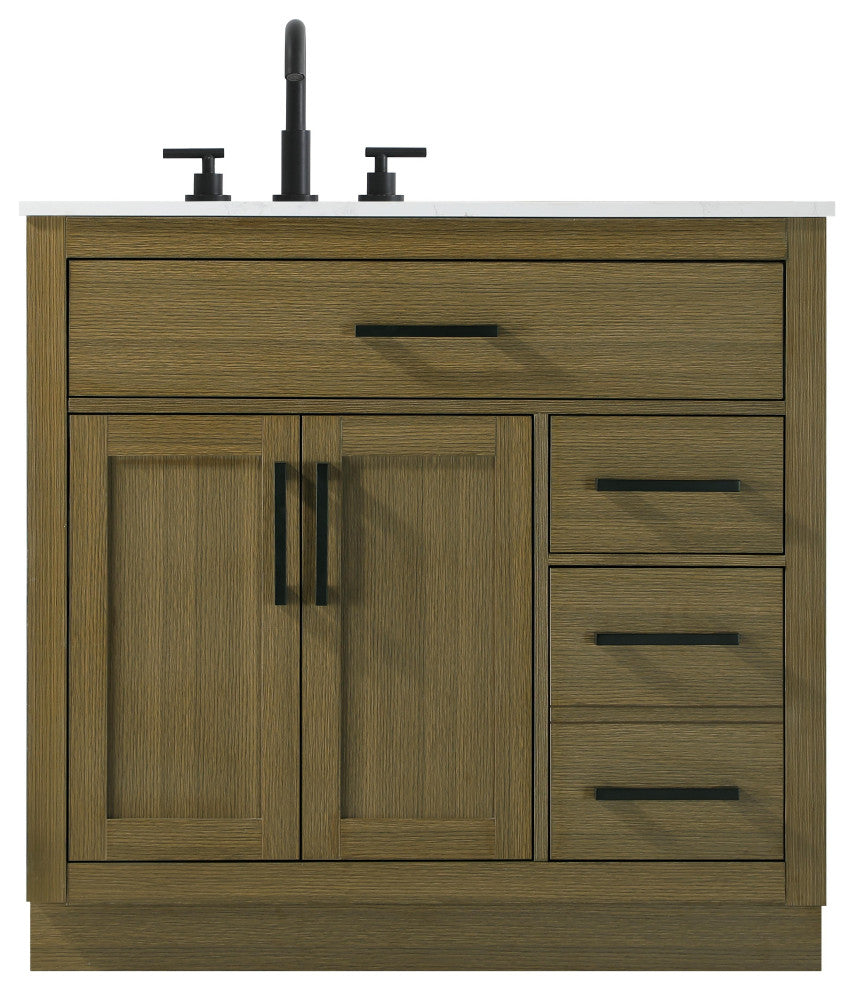 Home Living 36" Single Bathroom Vanity, Chestnut Brown