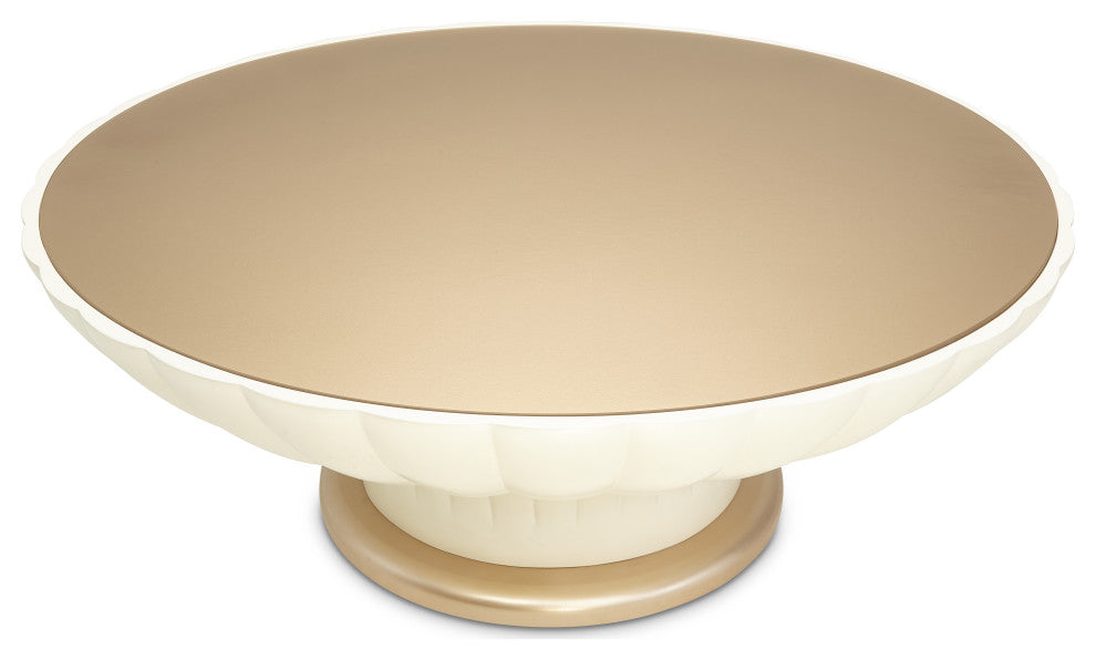 La Rachelle Scalloped Round Cocktail Table - Medium Champagne