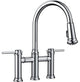 Blanco 442504 Empressa 1-Handle Pull-Down Bridge Faucets, Chrome