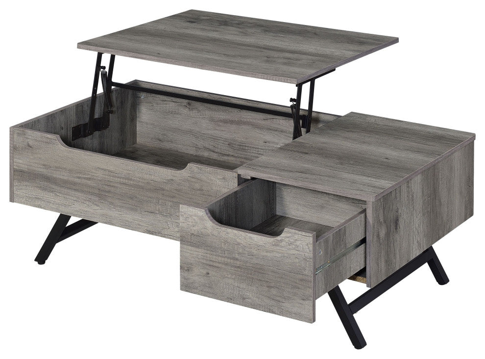 ACME Throm Coffee Table WithLift Top, Gray Oak Finish