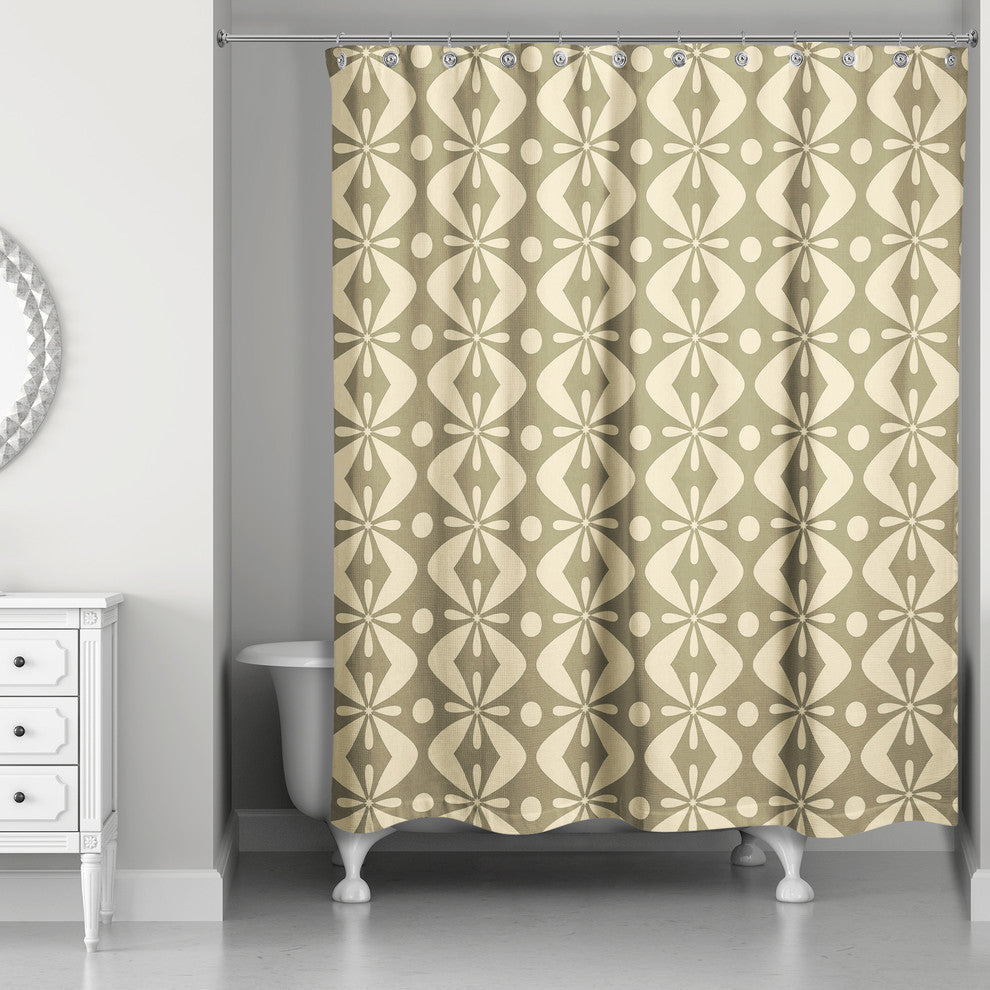 Folk Pattern in Cream Shower Curtain