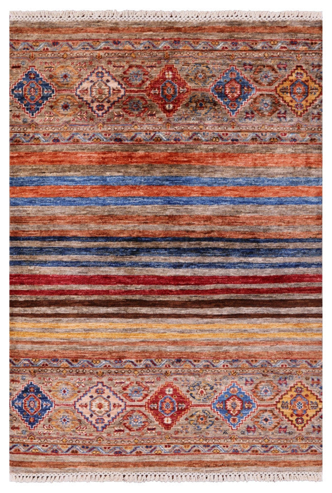 Super Kazak Khorjin Handmade Wool Rug 3' 5" X 5' 0" Q10076