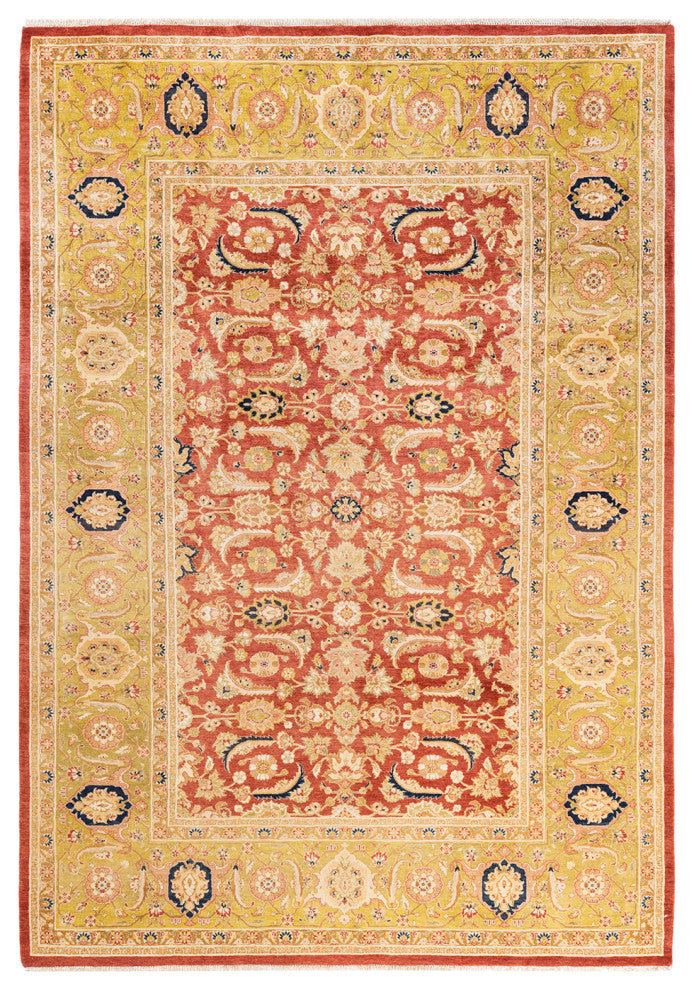 Mogul, One-of-a-Kind Hand-Knotted Area Rug  - Orange, 6' 3" x 9' 2"