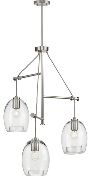 Caisson Collection Brushed Nickel 3-Light Pendant