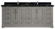 Boston 84 Double Sink Bath Vanity in Elephant Skin Gray 2" Calacatta Black