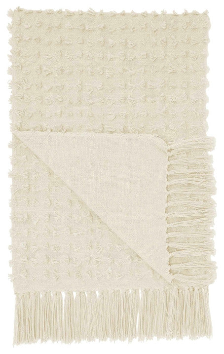 Mina Victory GT037 Throw Blanket, Cream, 50" x 60"