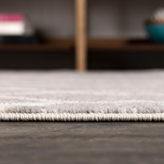 Asilah Ogee Fretwork Area Rug, Dark Gray/Cream, 8 X 10