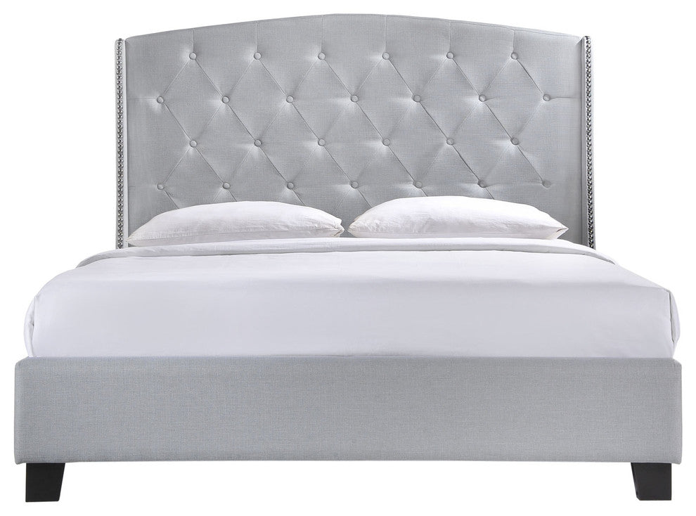 Modern Contemporary Bedroom Queen Bed Frame Gray