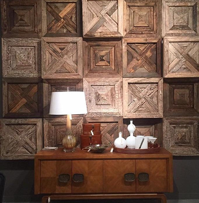 Reclaimed Antique Wood Rustic Wall Square, Panel 24"