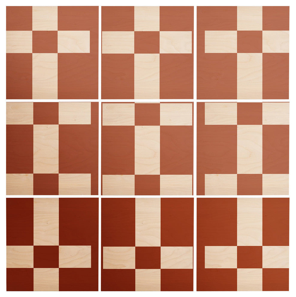 Deny Designs Vy La Cross Rust Wood Wall Mural, 3'x3'